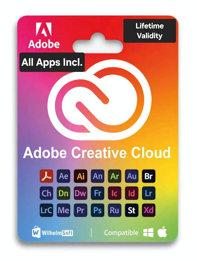 Creative Cloud 2025 software Latest Version (Pre-Activated) for Windows OR MacOS M1, M2, M3, M4 | Perpetual (1 Device, Lifetime) | New Latest Version | Genuine | LIFETIME VALIDITY- (Photoshop, Lightroom, Premiere Pro, Illustrator, Acrobat Pro, After Effect (Unlimited Reinstallation)